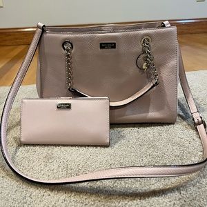 Light pink Kate Spade purse & matching wallet